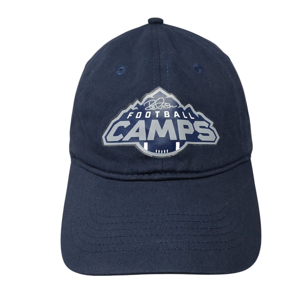 Football Camps Strapback Hat Blue One Size Adjustable 6 Panel Big X